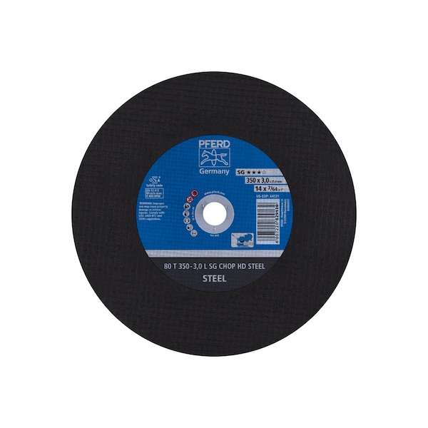 Pferd Abrasive Cut-Off Wheel, 14 in Dia, 1/8 in Thick, 1 in Arbor Hole Size, Aluminum oxide A, 30 Grit 64531 - main